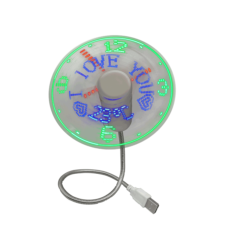 USB LED 시계 팬 S02